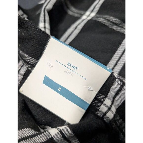 Old Navy Jupe Skater Skirt Black White Plaid Women's Size 8 - Picture 2 of 5